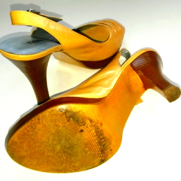 Next Beige Leather Peep Toe Sling Back Platforms - Picture 4 of 4